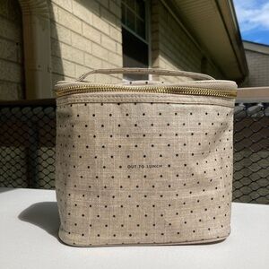Kate Spade Out To Lunch Neutral Color Polka Dot LunchBox Lunch Bag Top Handle